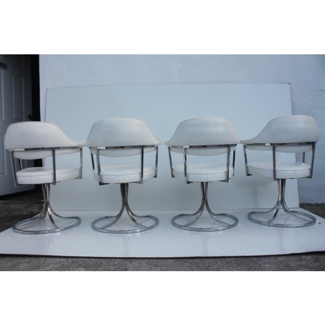 Vintage Retro Chrome Swivel Dining Chairs 4 Chairish
