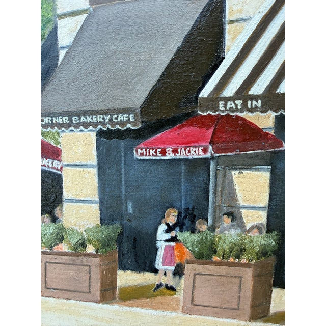 Wood Oil on Masonite Cityscape Painting From 80's/Signed For Sale - Image 7 of 12