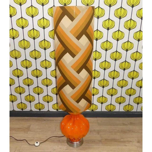 Vintage Floor Lamp in Orange, 1970s For Sale - Image 10 of 10