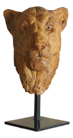 Carine Laeveren, Lion Head Sculpture, 2000s, Plaster