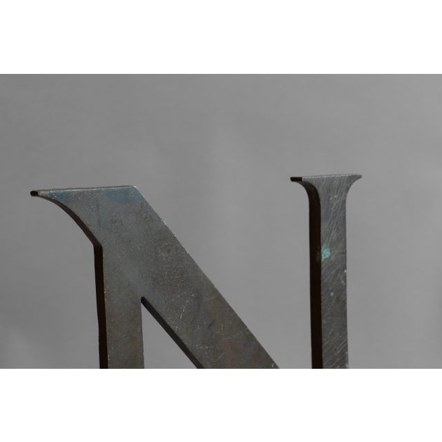 Metal Antique N & K Shop Letters in Brass, 1890s, Set of 2 For Sale - Image 7 of 10