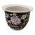 Vintage Chinese Hand Painted Family Noire Porcelain Jardiniere/Cachepot For Sale