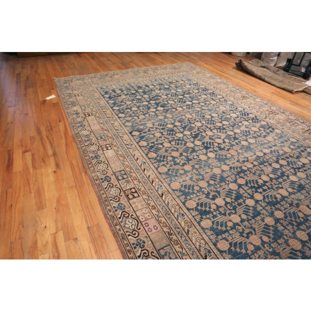 Large Intricate Antique East Turkestan Blue Khotan Allover Rug, Country of Origin: East Turkestan, Circa Date: 1920