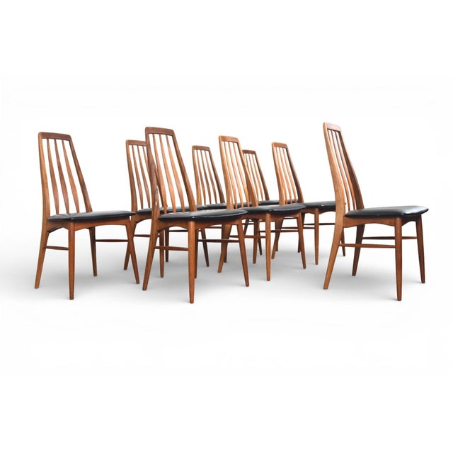 Mid-Century Modern Mid 20th Century Set of Eight Nils Koefoed "Eva" Highback Dining Chairs in Teak For Sale - Image 3 of 13