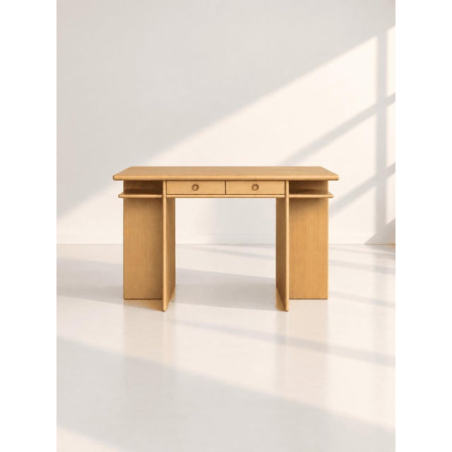 Vintage Ash Wooden Desk, 1980s For Sale - Image 6 of 6