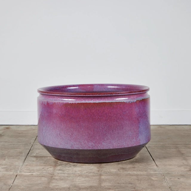 A large ceramic bowl planter from David Cressey and Robert Maxwell for Earthgender. The planter has an ombre glazed...