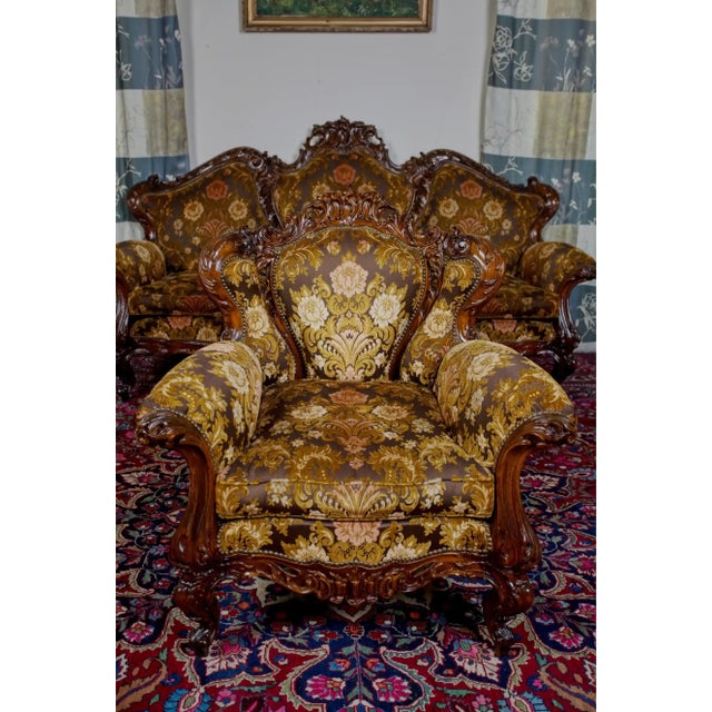 Italian Neo-Baroque Sofa and Lounge Chairs, Set of 5 For Sale - Image 14 of 15