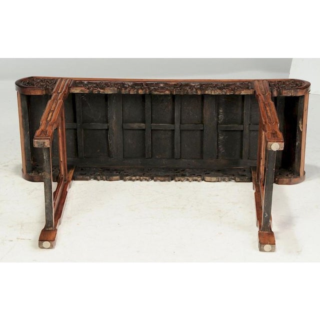 Early 20th Century Early 20th Century Carved Rosewood and Burlwood Side Table For Sale - Image 5 of 7
