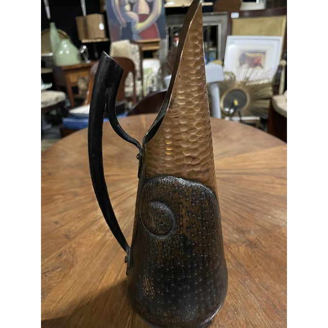 Copper and Sheet Metal Pitcher by Jean Goardère, 1910s For Sale - Image 6 of 15
