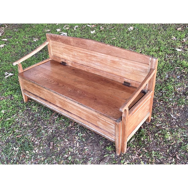 Tan Antique Mennonite Bench, Pine For Sale - Image 8 of 8