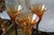 Late 20th Century Rick Strini Signed Iridescent Amber & Cobalt Tulip Art Glass Goblets, Set of 3 For Sale - Image 10 of 18