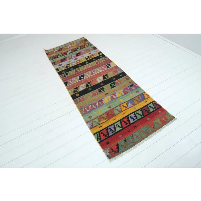 Vintage Turkish Kilim Runner-3′3″ × 8′9″ For Sale - Image 13 of 13