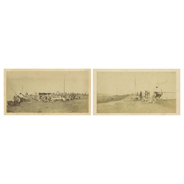 British Army Camp Scenes, Highland and Queens Regiments, 19th Century, Prints, Set of 2 For Sale - Image 3 of 10
