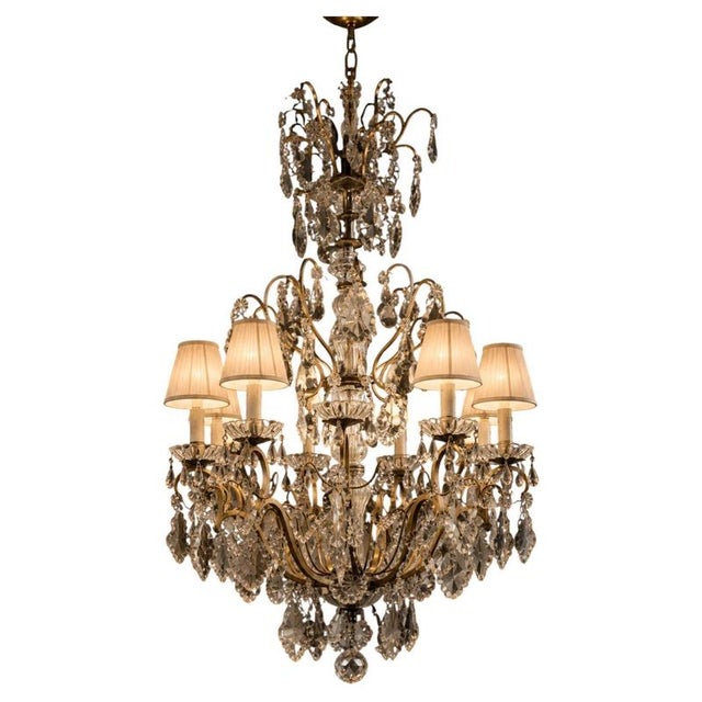 19th Century French Cut Crystal 16 Light Chandelier, 1890s For Sale - Image 12 of 12