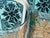 Georges Briard Mid 20th Century Scandinavian Teal and Gold Glass Tumblers, Set of 8 For Sale - Image 4 of 6