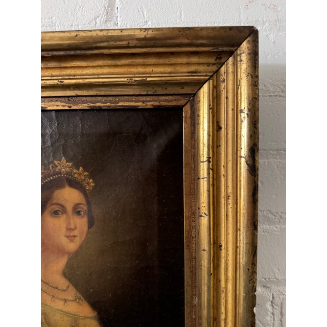 19th Century Portrait of Victorian Lady – Oil on Canvas in Gilt Frame For Sale - Image 4 of 12