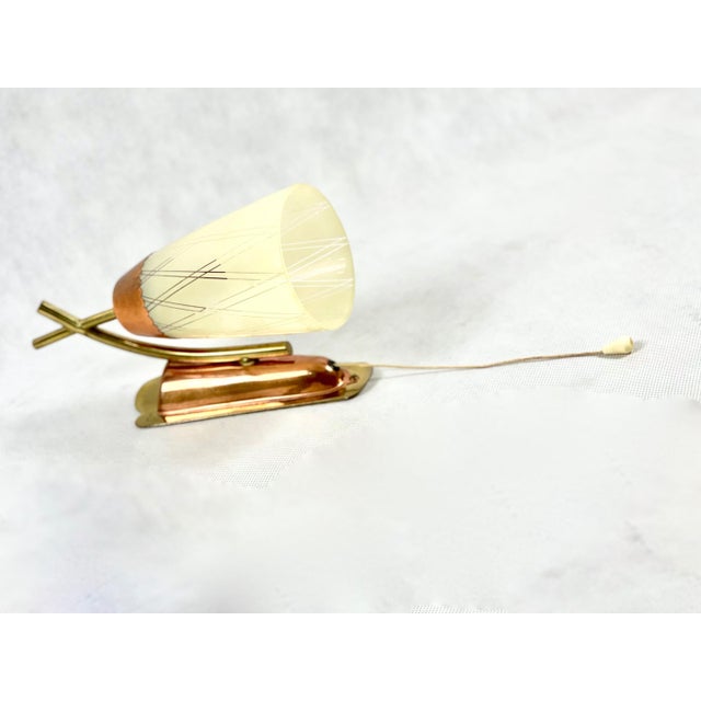 Mid-Century German Copper & Brass Wall Lamp, 1960s For Sale - Image 4 of 9