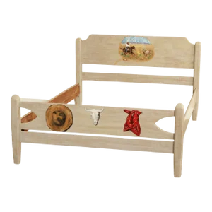 Western Style Custom Hand-Painted Full Size Bed Frame