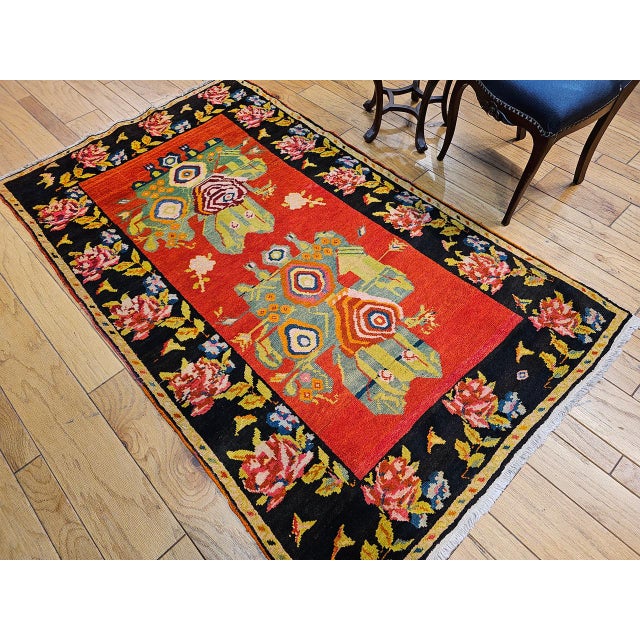 Vintage Caucasian Karabagh Rug, Hand-Knotted Gol Farang Floral Design, 5' x 7' For Sale - Image 15 of 15