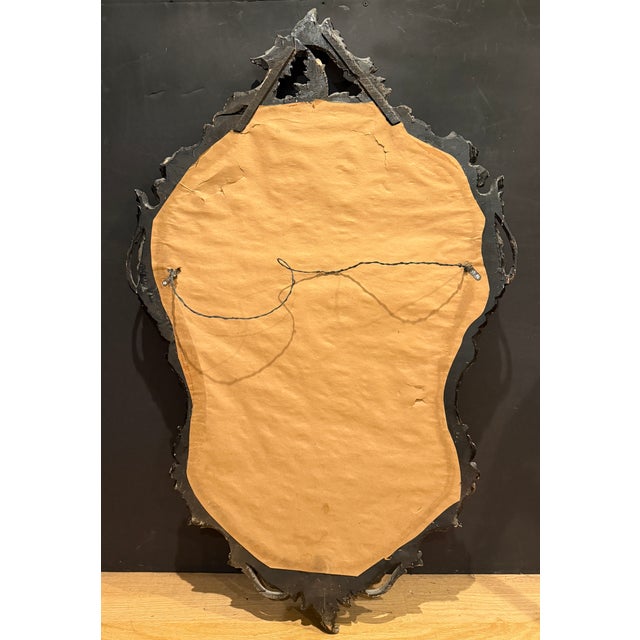 Silver Antique Italian Rococo Style Silver Gilt Wall Mirror For Sale - Image 8 of 9