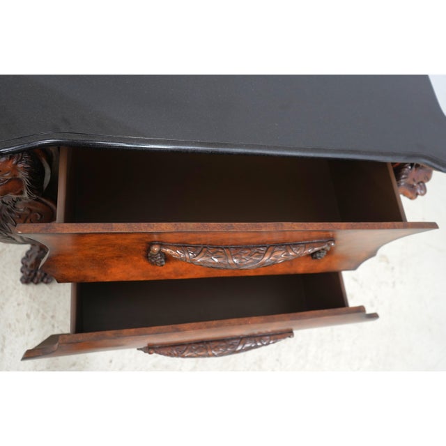 Regency Style Marble Top Lion Head Chest For Sale - Image 4 of 17