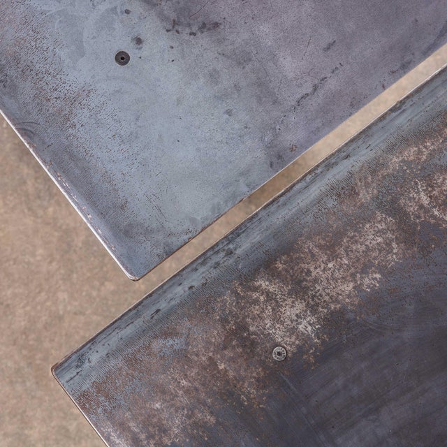 Black Vintage Black Steel Square Café Table, 1950 For Sale - Image 8 of 9