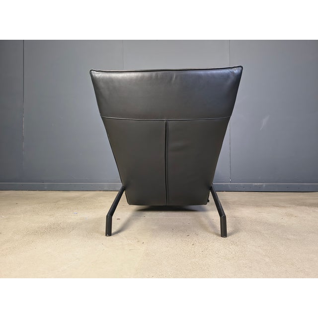 Postmodern Vintage Black Leather Chaise Longue by Peter Mally for COR, 1990s For Sale - Image 3 of 12