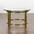 1950s Midcentury Italian Brass Side Table with Round Glass Top For Sale - Image 4 of 11