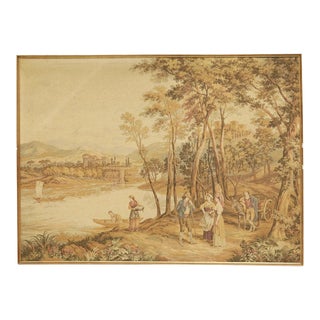 Framed Large Rococo Style European Tapestry For Sale