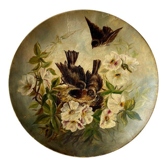 Hand Painted Paper Mache Plate For Sale