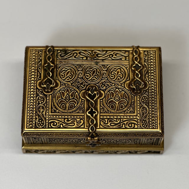 Early 20th Century Tiffany Studios Cigar Cigarette Box New York 1680 Venetian Bronze Cedar Lined For Sale - Image 5 of 18