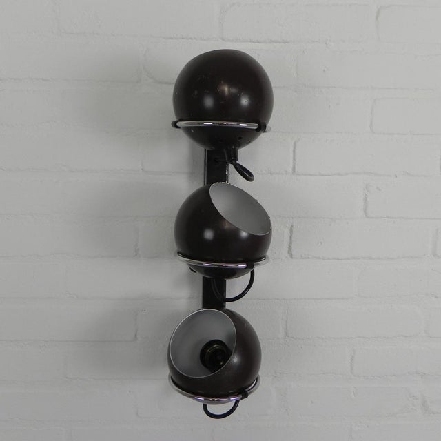 Brown Wall Lamp with 3 Globes from Gepo, 1960s For Sale - Image 8 of 18