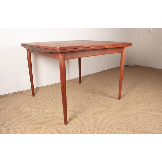 1960s Danish Teak Model 592 Square Extendable Dining Table by Arne Vodder for Sibast, 1960 For Sale - Image 5 of 16