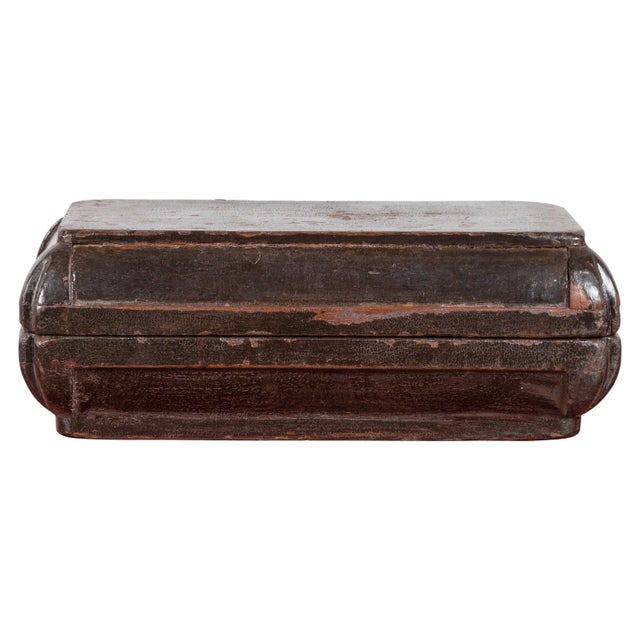 Small Antique Chinese Dowry Basket with Distressed Brown Patina For Sale - Image 12 of 12