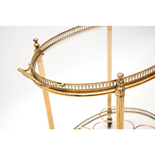 Vintage French Brass Drinks Trolley, 1960s For Sale - Image 6 of 11