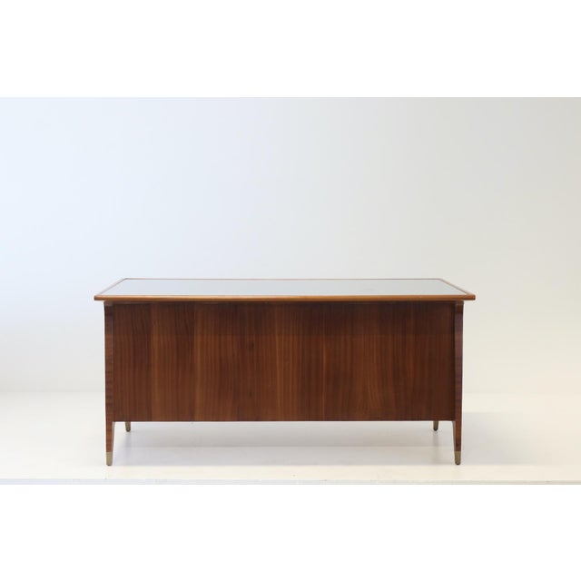 Desk in Wood, Brass and Enamelled Glass by Gio Ponti, 1950 For Sale - Image 4 of 18