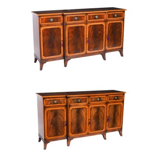 Vintage Flame Mahogany Sideboards from Harrods, Late 20th Century, Set of 2 For Sale