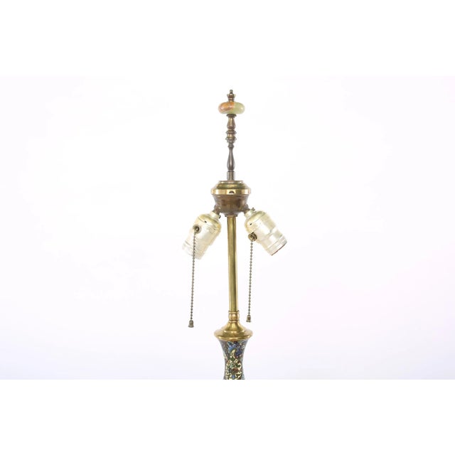 19th Century Sevres Style Porcelain / Onyx Base Table Lamps - a Pair For Sale - Image 9 of 13