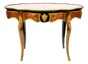 Antique French Continental Bronze Ormolu Mounted Boulle Style Desk/Center Table