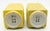 Pair of Qing Dynasty (Kangxi/Yongzheng Reigns) Cong-Shaped Yellow Glaze Vases For Sale - Image 4 of 4