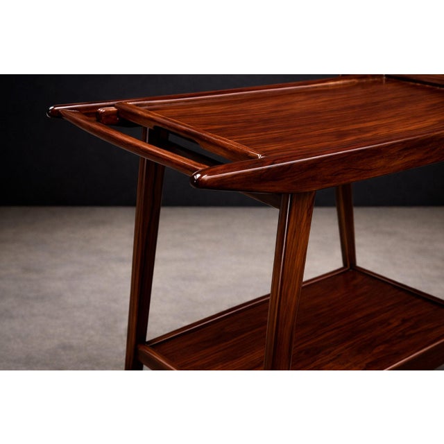 Geraldo de Barros for Unilabor Bar Cart in Jacaranda & Hardwood, Brazil, 1960s - Lot 499A For Sale - Image 9 of 14
