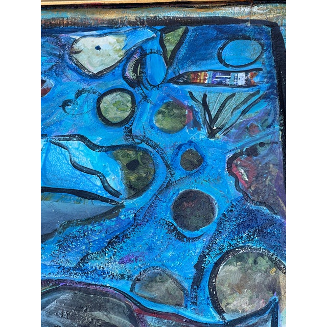 “We Can Do Anything” Original Contemporary Abstract Fish Painting by Cheryl Fudge in Ornate Vintage Frame For Sale In Nantucket - Image 6 of 8