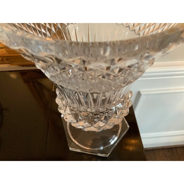 1950s Val Saint Lambert Crystal Vase With Cut Detailing For Sale - Image 9 of 13
