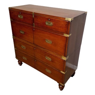 Mahogany Campaign Chest on Chest, as a Cabinet For Sale