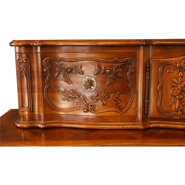 Vintage French Country Sideboard Walnut Carved For Sale - Image 4 of 10