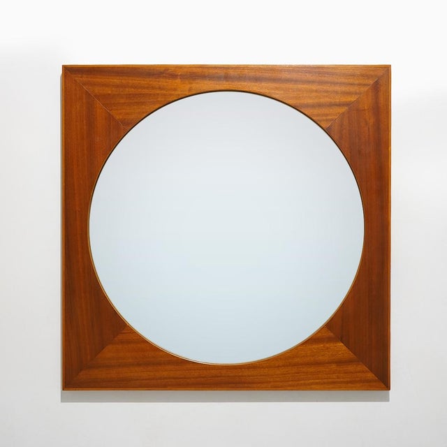 Mid-Century Modern Vitnage Teak Wall Mirror, 1960s For Sale - Image 3 of 11