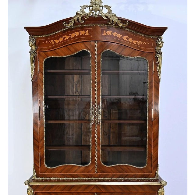 Louis XV Style Two-Body Bookcase, Late 19th Century For Sale - Image 10 of 18