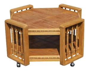 Vintage Split Bamboo Two Tier Coffee Table