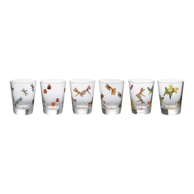 ARTEL Fly Fusion Painted Collection Set of Single Old Fashioned Glasses For Sale