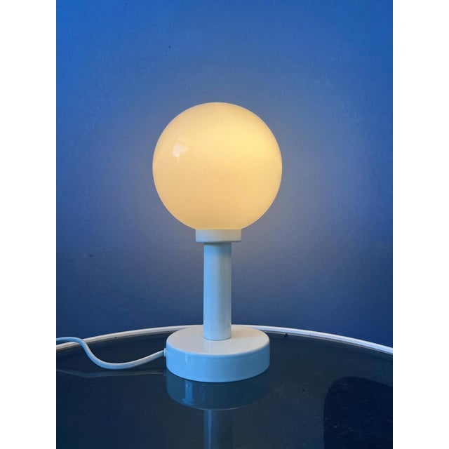 Mid-Century Space Age White Opaline Glass Table Lamp For Sale - Image 10 of 10